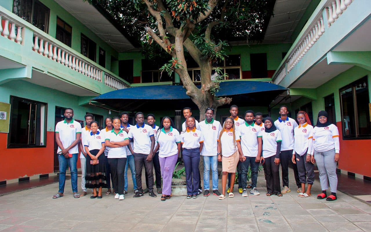 ELA students in the school courtyard in Accra